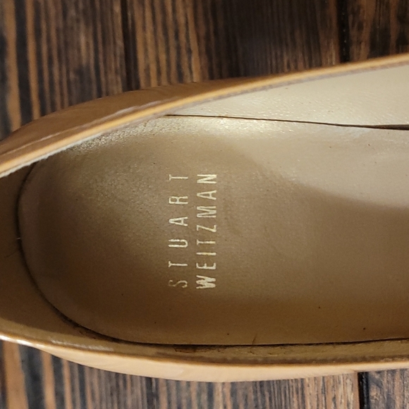 Stuart Weitzman Hummus Aniline Patent Leather Pumps Rounded Toe - Picture 6 of 15